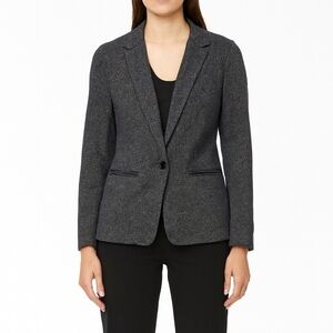 Banana Republic Grey One Button Blazer M Office Siren Quiet Luxury Dark Academia